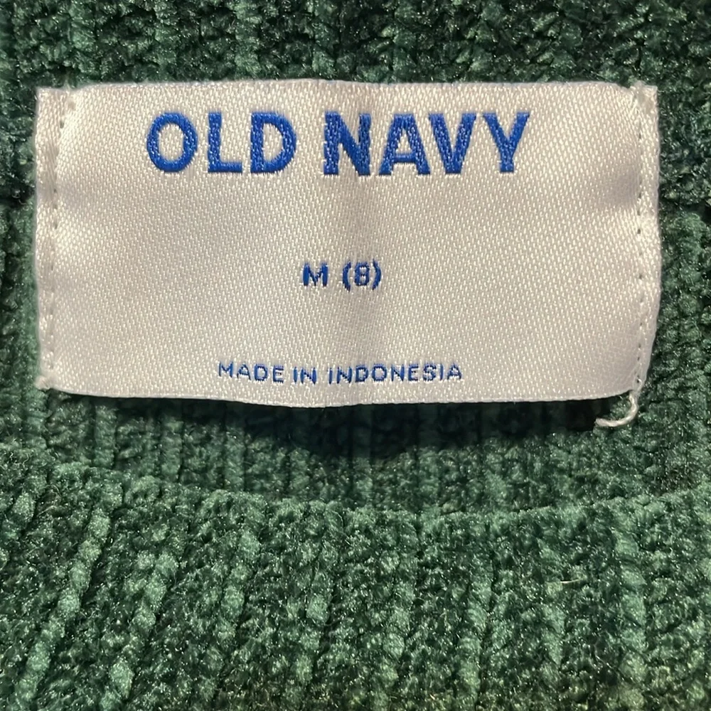OLD NAVY SWEATER GIRL’S ELASTIC CUFF SLEEVES RIBBED VELOUR TO KEEP HER WARM M(8)